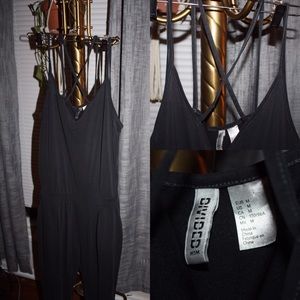 Divided modal jumpsuit/romper w/ cross back